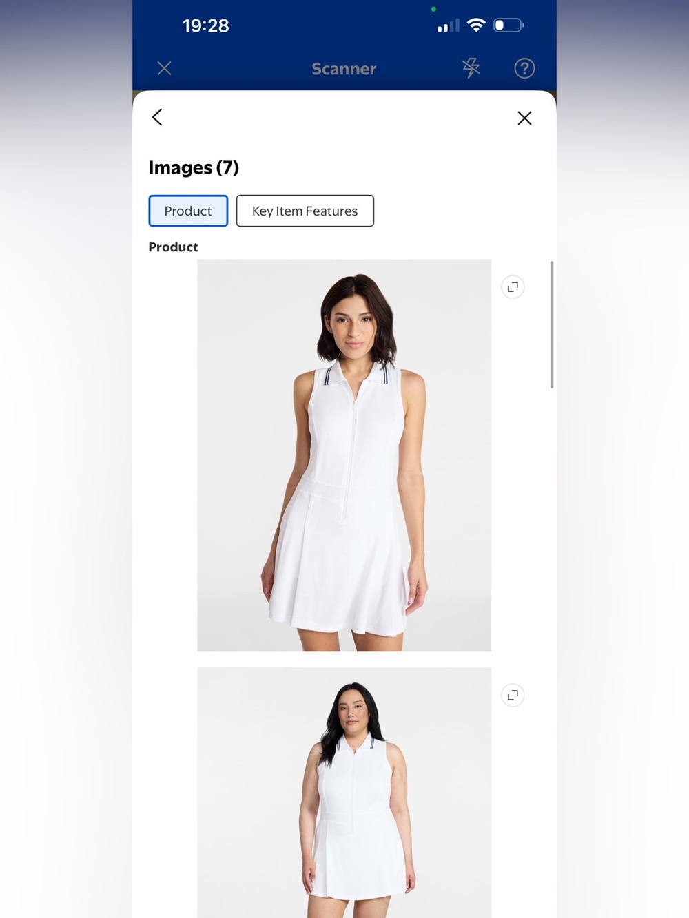 Avia White Sleeveless Zip-Front Golf Dress with Contrast Collar - Picture 2 of 7